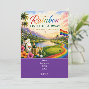 Golf Regenboog op de Fairway Pride Golf Viering Kaart