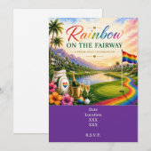 Golf Regenboog op de Fairway Pride Golf Viering Kaart (Voorkant / Achterkant)