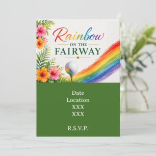 Golf Regenboog op de Fairway Pride Golf Viering Kaart