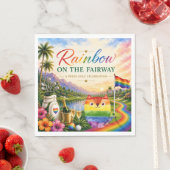 Golf Regenboog op de Fairway Pride Golf Viering Servet (Insitu)