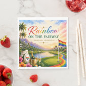 Golf Regenboog op de Fairway Pride Golf Viering Servet (Insitu)