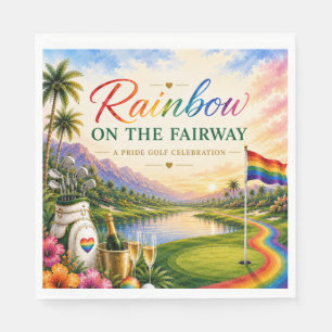 Golf Regenboog op de Fairway Pride Golf Viering Servet