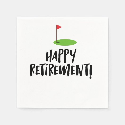 Golf Retire Happy Retirement met golfvlag Servet (Voorkant)