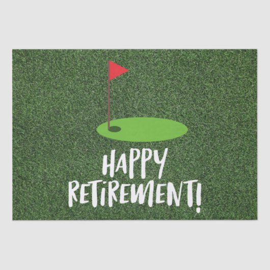 Golf Retire Happy Retirement met golfvlag Tissuepapier (Voorkant)