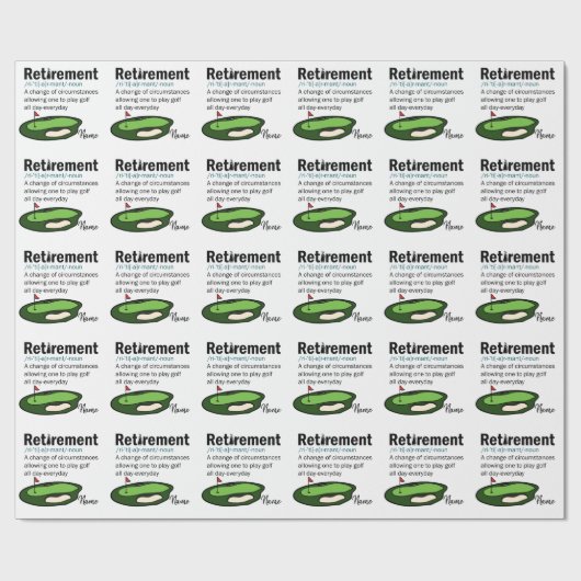 Golf Retirement golfbaan golfer Cadeaupapier (Vlak)