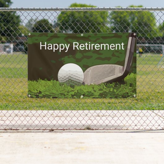 Golf Retirement met ball and iron on green  Spandoek (Insitu)