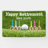 Golf retirement met ball par t-shirt time on green spandoek (Horizontaal)