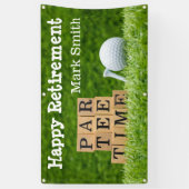 Golf retirement met ball par t-shirt time on green spandoek (Verticaal)