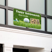 Golf retirement met ball par t-shirt time on green spandoek (Buitenkant Gebouw)