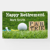 Golf retirement met ball par t-shirt time on green spandoek (Horizontaal)