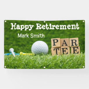 Golf retirement met ball par t-shirt time on green spandoek