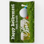 Golf retirement met ball par t-shirt time on green spandoek (Verticaal)