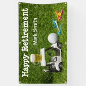 Golf retirement met ball par t-shirt time on green spandoek (Verticaal)