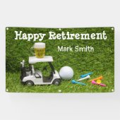 Golf retirement met ball par t-shirt time on green spandoek (Horizontaal)