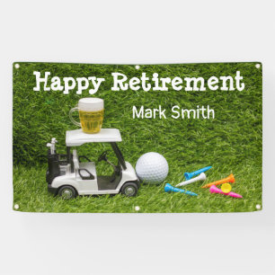 Golf retirement met ball par t-shirt time on green spandoek