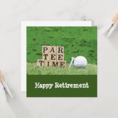 Golf retirement met ball par t-shirt time op green kaart (Voorkant / Achterkant in situ)