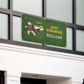 Golf Retirement met golfer-dabben op groengras Spandoek (Buitenkant Gebouw)