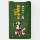 Golf Retirement met golfer-dabben op groengras Spandoek (Verticaal)