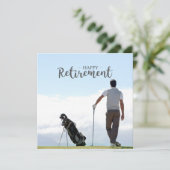 Golf Retirement met golfer op blue sky background Kaart (Staand voorkant)