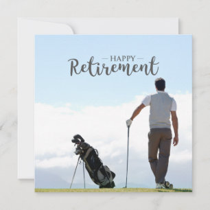 Golf Retirement met golfer op blue sky background Kaart