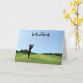 Golf Retirement met golfkar op groene gras Kaart (Gele Bloem)