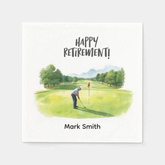 Golf Retirement Par-Tee Napkins | Golfer Tee Off  Servet (Voorkant)