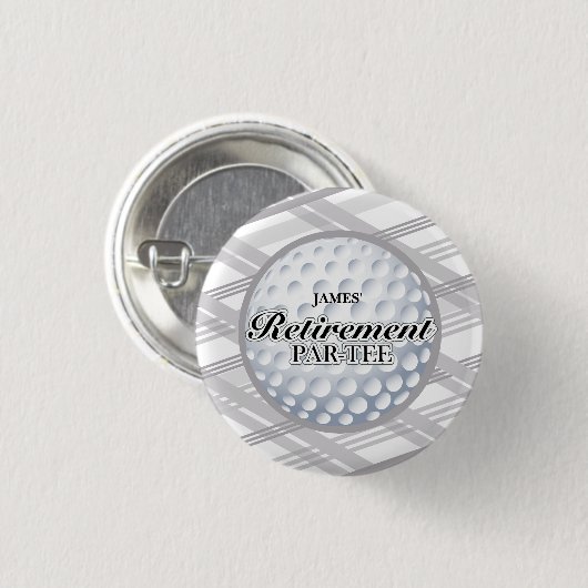 Golf Retirement Party Favor Ronde Button 3,2 Cm (Voorkant /achterkant)