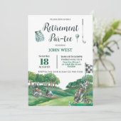 Golf Retirement Party Green Trees Course Kaart (Staand voorkant)