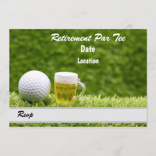 Golf Retirement Party Save the date with beer Kaart