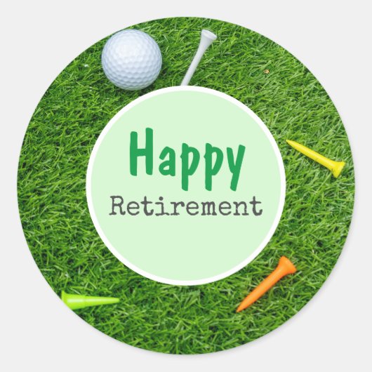 Golf Retirement Ronde Sticker (Voorkant)