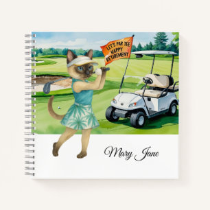 Golf Retirement thema voor Siamese Cat liefhebbers Notitieboek