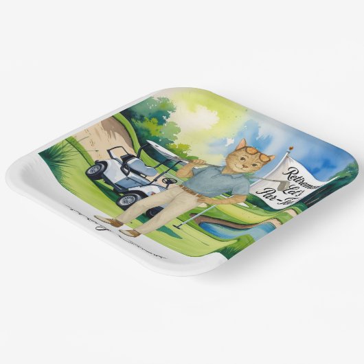 Golf Retirement thema voor Siamese Cat liefhebbers Papieren Bordje (Gebogen)