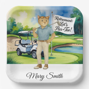 Golf Retirement thema voor Siamese Cat liefhebbers Papieren Bordje
