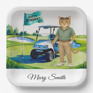 Golf Retirement thema voor Siamese Cat liefhebbers Papieren Bordje