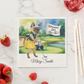 Golf Retirement thema voor Siamese Cat liefhebbers Servet (Insitu)