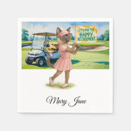 Golf Retirement thema voor Siamese Cat liefhebbers Servet