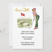 Golf Retro Golf Chic: Vrouw Golfer op het Groen Kaart (Voorkant)