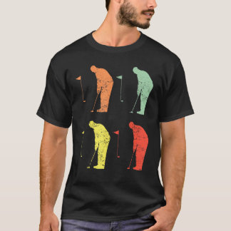 Golf Retro Golfspeler met Golf Club en T-shirt
