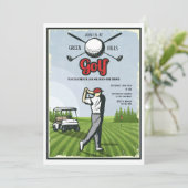 Golf Retro uitnodiging (Staand voorkant)