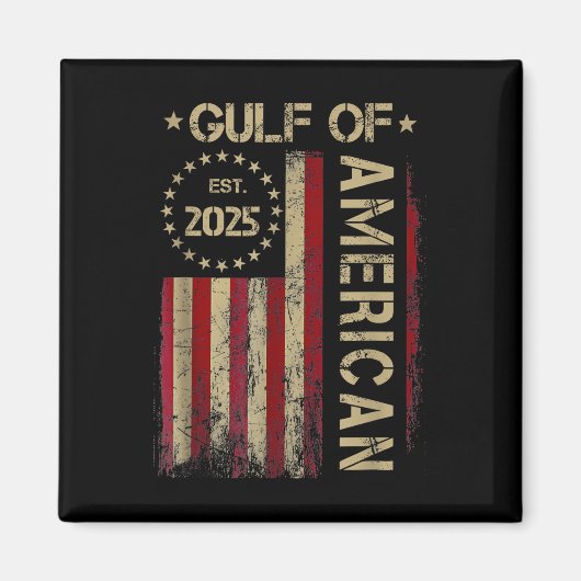 Golf Retro van Amerika EST 2025 Amerikaanse vlag M Magneet (Voorkant)