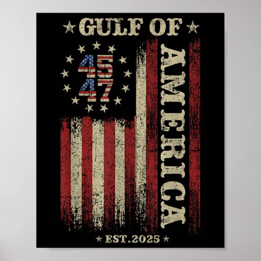 Golf Retro van Amerika EST 2025 Amerikaanse vlag M Poster (Voorkant)