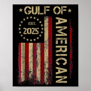 Golf Retro van Amerika EST 2025 Amerikaanse vlag M Poster