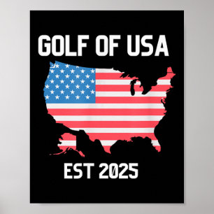 Golf Retro van Amerika EST 2025 Amerikaanse vlag M Poster