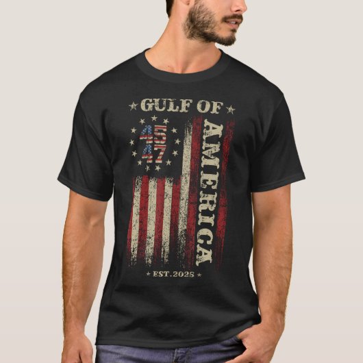 Golf Retro van Amerika EST 2025 Amerikaanse vlag T-shirt (Voorkant)
