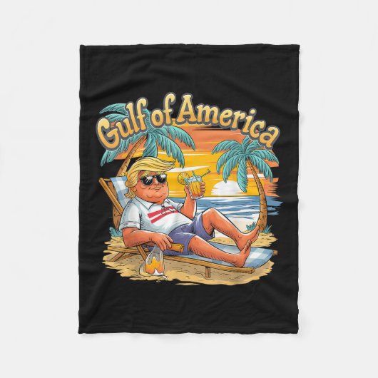 Golf Retro van Amerika Est 2025 strand Vacat Fleece Deken (Voorkant)