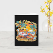 Golf Retro van Amerika Est 2025 strand Vacat Kaart (Gele Bloem)