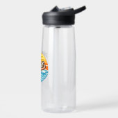Golf Retro Zonsondergang Design Waterfles (Links)