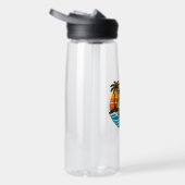 Golf Retro Zonsondergang Design Waterfles (Rechts)