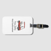 Golf Rode golfkar met jouw naam voeg tekst toe Bagagelabel (Voorkant (horizontaal))