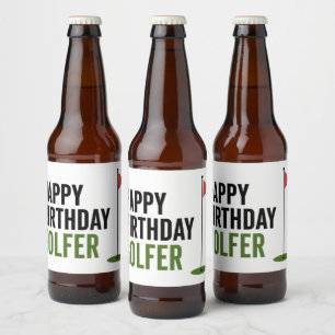 Golf rode vlag Golf Gefeliciteerd Bier Etiket
